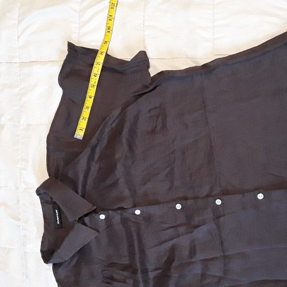 Avenue 100% Linen Button Down Short Sleeve Blouse Brown Size 18/20 NWOT - Picture 3 of 6